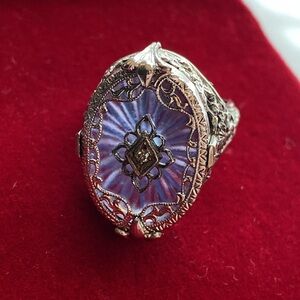 Antique Sterling Camphor ring, Size 4.5